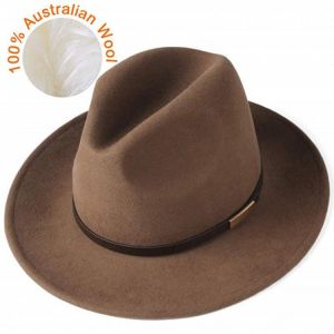 FURTALK Fedora Hat for Women Men 100% Australian Wool Felt Wide Brim Hat Vintage Jazz Fedora Hat Couple Cap Winter chapeau femme