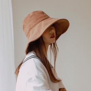 all in one place אביזרי נשים Bucket Hats with String Summer Sun Hats for Women Outdoor Foldable Panama Women's Bucket Hats Khaki 2020 Casual Fisherman Hat