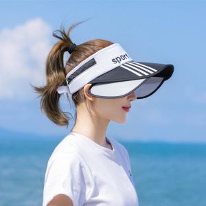 2020 new style sun virsors sports print sun hats for women wide brim beach hat UV protection female cap