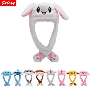 Rabbit Hat Moving Ears Cute Cartoon Toy Hat  Kawaii Funny Hat Birthday Gift Bunny Plush Cap Winter Hat For Kids Adult Girlfriend