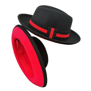 wholesale men fedora two toned fedoras for men black red bottom felt hat jazz hat bowler hat perfomance hat  men church hat