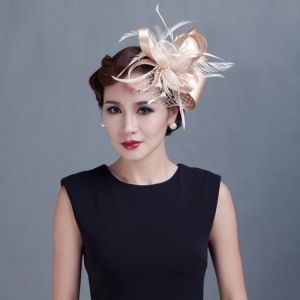 Women Cocktail Chic Fascinator Hat Church Headpiece Wedding Fashion Headwear Lady Party Formal Hair Accessories