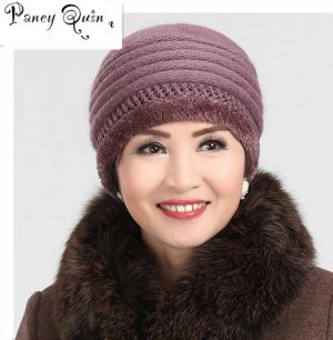 Women's Winter Hats rabbit knitting wool skullies female warn hat cap wholesale Fur Beanies Hats Adults Casual Female Skullie