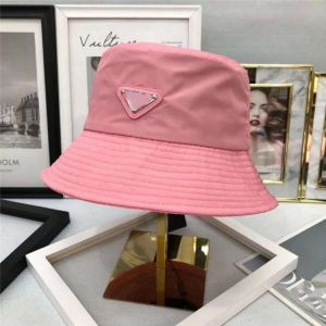 Luxury brand women's hat triangle metal label bucket hat nylon waterproof sun visor casual hat with brand label