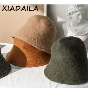 2020 panama warm winter Women's Bucket hat for teens Felt wool hat for girl sautumn and winter fashion Fur Black hip hop hat 