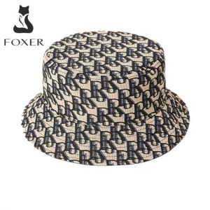 FOXER Women's Hat Retro Presbyopia Sun Hat Spring And Summer New Sunscreen Sun Hat Logo Letter Printing Flat Fisherman Hat Gi