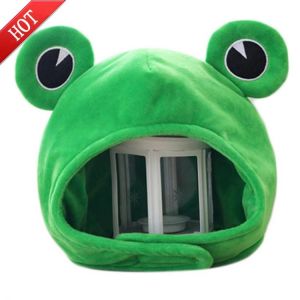 Funny Big Frog Eyes Cartoon Plush Hat Toy Green Headgear Cap Bunny Hat Cosplay Costume шапка лягушка