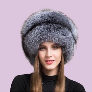 2020 Winter Women Fur Cap Real genuine natural Fox Fur Hats Headgear Russian Outdoor Girls Beanies Cap Ladies Warm Fashion Cap