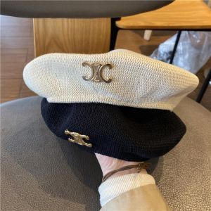 French new style beret women's summer thin knitting monochrome Korean version of all-match beret ladies fashion painter hat i