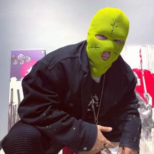 Winter Warm Full Face Cover Motorcycle Ski Mask Hat 3 Holes Balaclava Army Tactical CS Windproof Knit Beanies Hat Scarf Masks