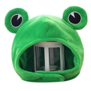 Novelty Funny Big Frog Eyes Cute Cartoon Plush Hat Toy Green Kawaii Full Headgear Cap Cosplay Costume Party Dress Up Photo Prop