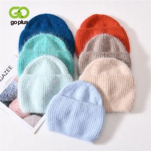 GOPLUS Women Hat Cute Solid Winter Hats Pink Blue Beanies for Men Knitted Caps Luxury Warm Fluffy Bonnets Sombreros De Mujer