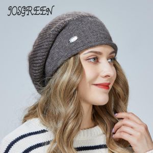 JOSGREEN Fashion and variety with high-quality cashmere French style young wild pile hat classic 4 colors