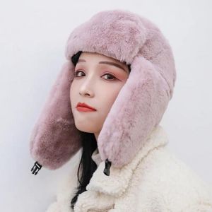 Women Winter Bomber Hats Pilot Trapper Trooper Hat for Women Warm Thickened Faux Fur Earflap Snow Caps