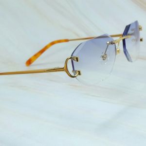 Diamond Cut Sunglasses Men Rimless Wire C Fashion Sun Glasses Carter Luxury Designer Driving Shades Eyewear Trending Product