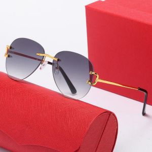 2021 NEW Metal Sunglasses Rimless Square Big C Sunglasses Luxury Mens Sunglass Carter Sun Glasses Brand Desinger Shade For Men