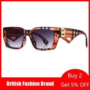 Unique Design Women's Black Rectangular Sunglasses 2021 British Fashion Luxury Brand Square Sun Glasses Women Men Newest Eyew
