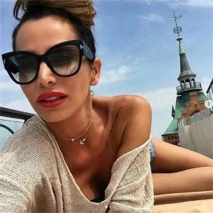 2021 New Tom Fashion Brand Designer Cat Eye Women Sunglasses Female Gradient Points Sun Glasses Big Oculos feminino de sol UV400