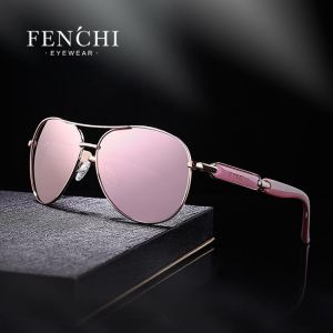 FENCHI Pink Sunglasses Women Black Mirror Female Fashion Sun Glasses Brand Designer Oculos Feminino De Sol