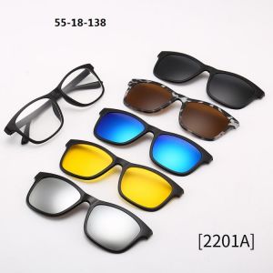 6 In 1 Custom Men Women Polarized Optical Magnetic Sunglasses Clip Magnet Clip on Sunglasses Polaroid Clip on Sun Glasses Frame