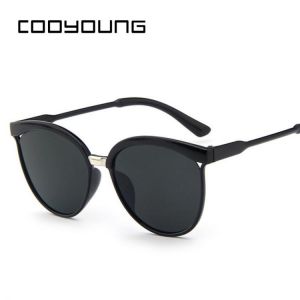 COOYOUNG Cat Eye Sunglasses Women Brand Designer Fashion Coating Mirror Sexy Cateye Sun Glasses UV400 Women's Glasses