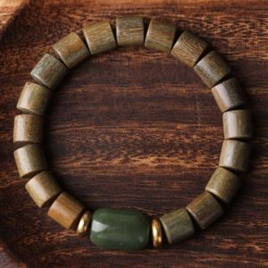 Natural Green sandalwood 8mm Beads Bracelet&Bracelets for  Women  Stretch Barrels Beaded Yoga Bangles dropship
