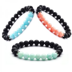 Natural Stone SunStone Amazonite Bead Bracelet Diy Aromatherapy Essential Oil Diffuser Bracelets For Women Men Jewelry