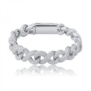 LINGXIA 2021NEW 13mm Fashion Miami Cuban Chain Bracelet Copper Material Bracelet Iced Cubic Zirconia Hip Hop Charm Jewelry Gift