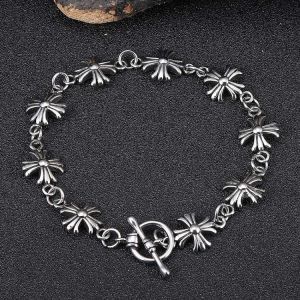 Bracelets trade men's stainless steel bracelet hip hop simple retro cross titanium steel jewelry