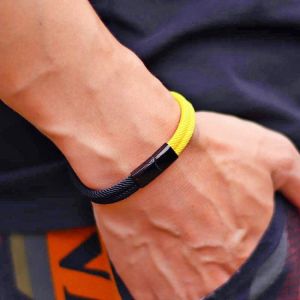 Fashion Men Bracelet 100% Stainless Steel Braclet Homme 4mm Red Rope Survival Braslet Double Layer Yoga Brazalete Gift For Him