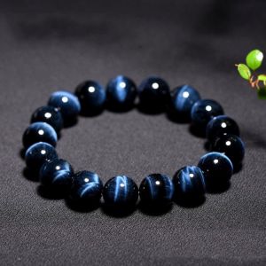 Fashion Royal Blue Tiger Eye Bracelets for Women Lightning Tiger Eyes Beads Bracelets Men Natural Stone Bracelet Pulsera Hombre