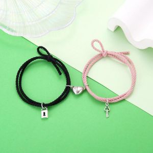 Fashion Magnet Paired Couple Bracelet For Lovers Distance Bracelet  For Women Men Braided String Bracelet Minimalist Jewelry Gif