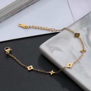 NEW Design Fashion Stainless Steel Clover Love Four-Leaf Lucky Star Bracelet IPG18K Gold Plated Jewelry
