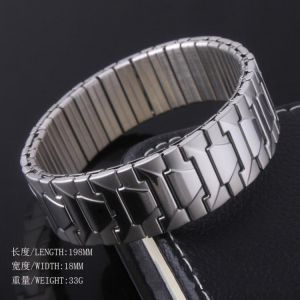 Stainless Steel Magnetic Men and Women Bracelet Extra Wide Elastic Stretch Energy Sport Germanium Italian Charm Bracelet Fashion