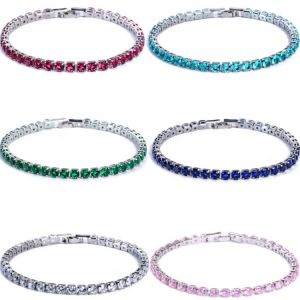 Luxury Cubic Zirconia Tennis Bracelets Iced Out Chain Crystal Wedding Bracelet for Women Men Gold Silver Color Bracelet