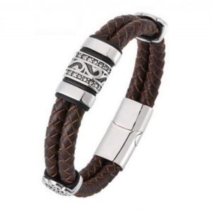 Vintage Style Irregular Cracked Bracelet Braided Leather Men's Bracelets and Bracelets Men's Fashion Jewelry