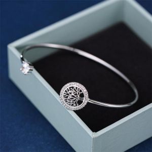 Dainty Tree of Life Open Cuff Bangle Bracelet for Women Trendy Cute Banquet Wedding Jewelry Gift