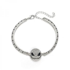 Harong Nightmare Before Christmas Jack Bracelets Women Fashion Enamel Jewelry Ghost Black Crystal Bead Bracelet for Friends Gift