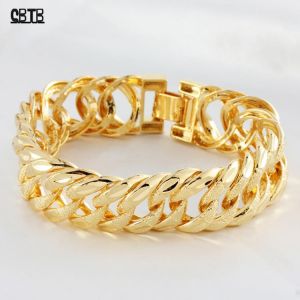 Luxury Jewelry Charm Bracelet for Women 2cm Wide Twisted Gold Bangle Bracelet Fashion Simple Couple Bracelet
