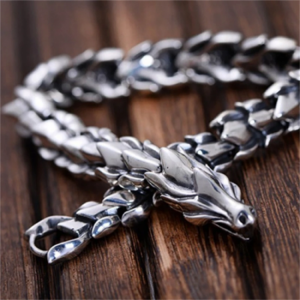 2021 New Retro Nordic Stainless Steel Dragon Bracelet Punk Men's Pirate Amulet Jewelry Bracelet wholesale
