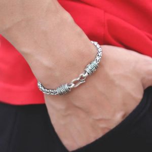 Men Keel Bracelet Punk Easy Hook Link Braclet Male Fashion Dragon Shape Lotus Buddha Braslet Hip Hop Chain Pulsera Homme Jewelry
