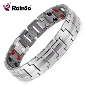 Rainso Fashion Jewelry Healing FIR Magnetic Titanium Bio Energy Bracelet For Men Blood Pressure Accessory Bracelets New Hot 2021