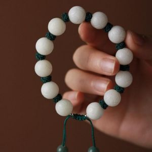Fashion Handmade 12mm White Bodhi Beaded Women Bracelets Bangles   Peanut Pendant Buddha Charm Bracelet Jewel Dropship
