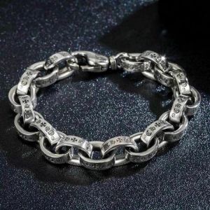 Bracelets retro men's thick hip hop letters bracelet for men and couples boys