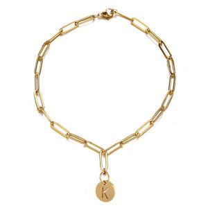 Dainty Gold Initial Letter A-z Charm Bracelet Adjustable Chain Love Bangles Bracelets For Women Fashion Jewelry pulseras mujer