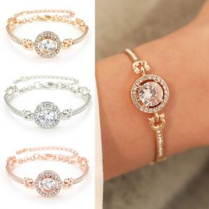 2020 New Personality Noble Rhinestone Charm Bracelets Golden Rose Gold Married Bracelet Women Fashion Jewelry