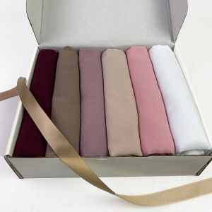New Elegant Women Bubble Chiffon Solid Muslim Head Scarf Ladies Shawl and Wrap Female Foulard Hijab Stoles Custom Gift Box