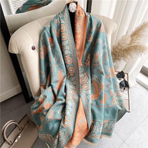 Thick Warm Winter Cashmere Scarf Hijab Women Print Blanket Shawl Wrap Foulard Female Pashmina 180*65cm Bufanda Soft Echarpe 2021