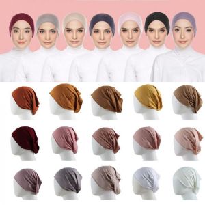 Inner Hijab Caps Muslim Stretch Turban Cap Islamic Underscarf Bonnet Hat Female Headband Turbante Mujer 2020