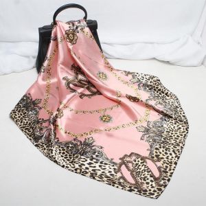 2021 New Fashion Silk Square Scarf For Women 90*90cm Neck Hair Tie Band Bag Warp Soft Neckerchief Hijab Headscarf Female Foulard